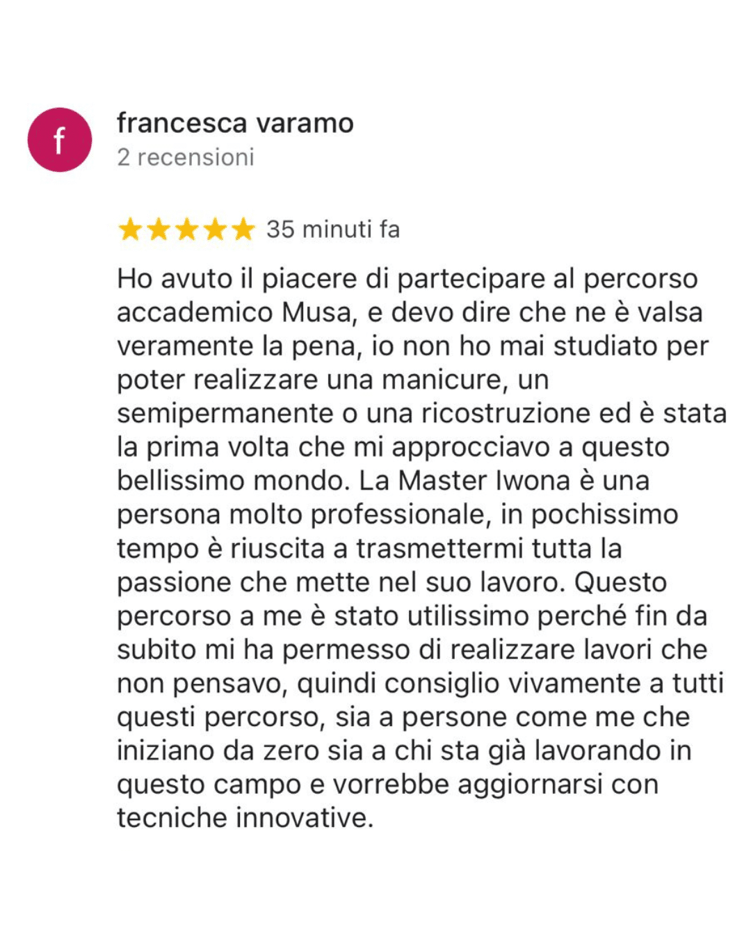 Recensione Percorso Accademico Musa Livorno