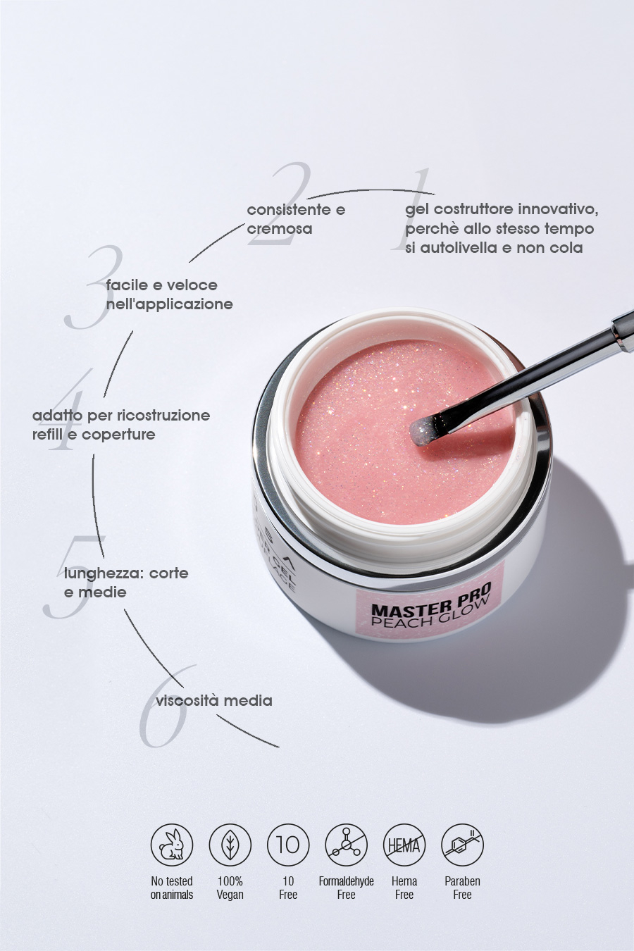 Gel Builder Master PRO PEACH GLOW 50 ML - immagine 2