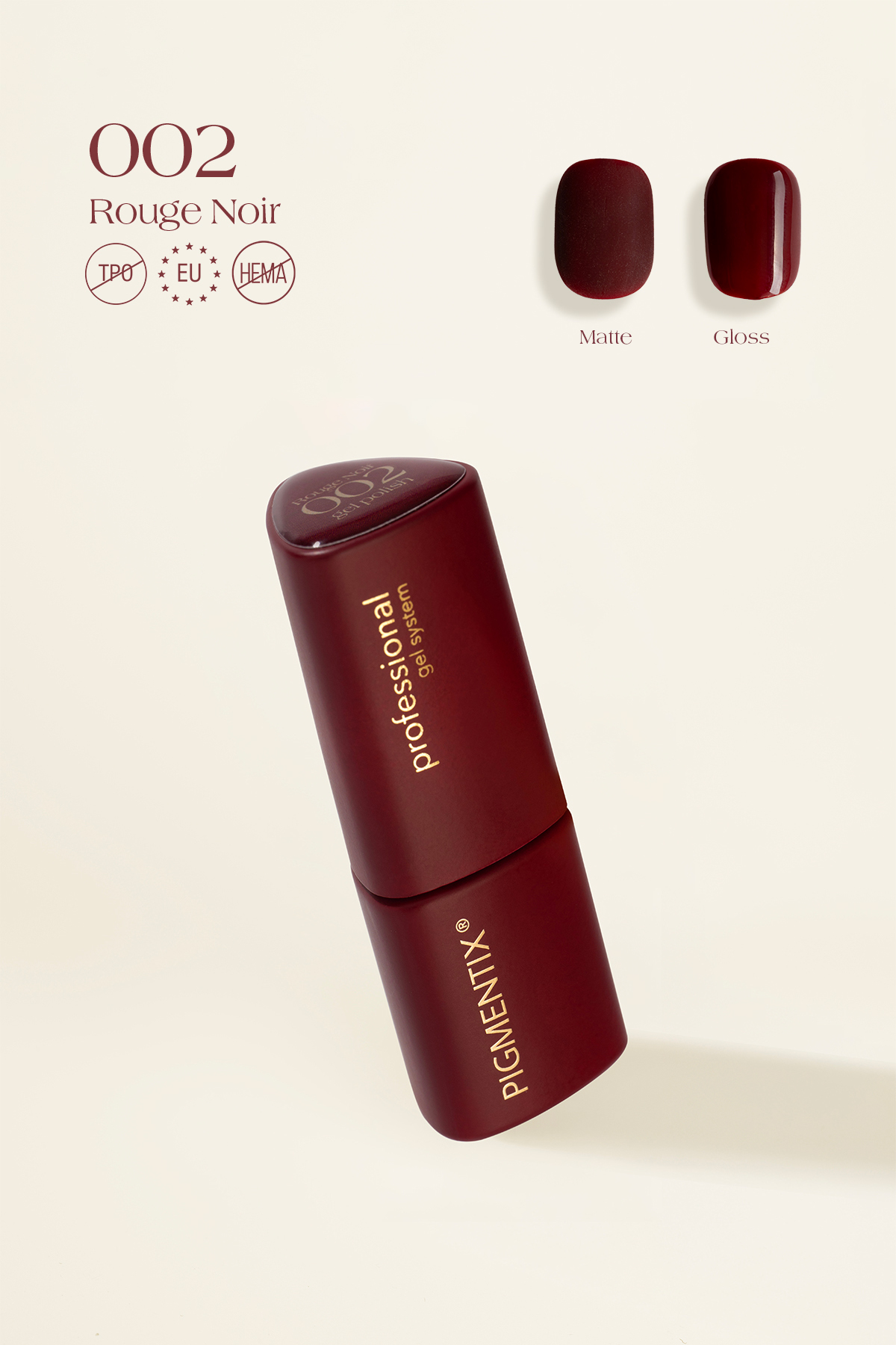 pigmentix® gel polish - rouge noir 002